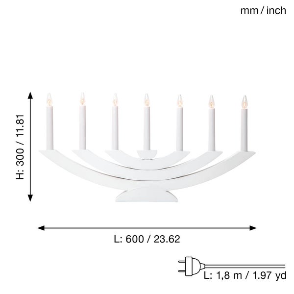 Weihnachtsleuchter mit sieben Leuchten und Abmessungen