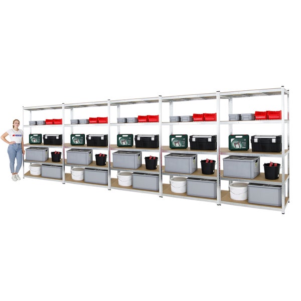 PROREGAL Mega Deal 5x Schwerlastregal Giant Ragnar HxBxT 200 x 120 x 50 cm Fachlast 175 kg Verzinkt