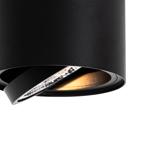 Schwarze Deckenleuchte mit verstellbarem Spot