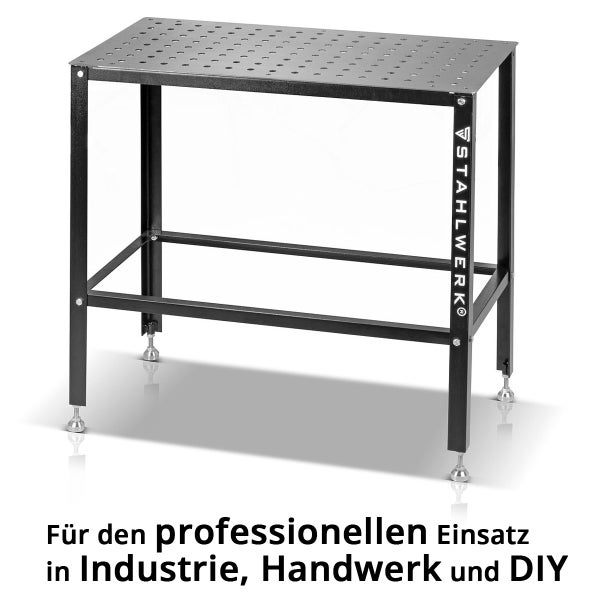 STAHLWERK Schweißtisch 500 kg Tragkraft und 3 mm Arbeitsplatte 91,5 x 46 x 90 cm