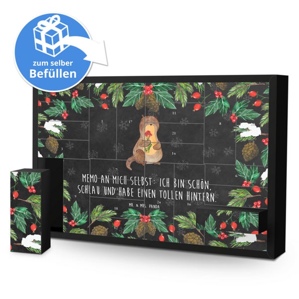 Mr. & Mrs. Panda Befüllbarer Adventskalender Otter Blumenstrauß - Schwarz