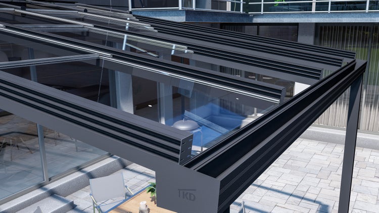 Terrassenüberdachung KD Slide Anthrazit VSG in 500x350cm