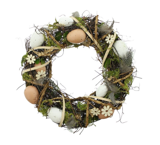 FRANK FLECHTWAREN | Kranz Ostern, METALL, KUNSTSTOFF, Ø 30 x 8 cm, Innen-Ø 12 cm