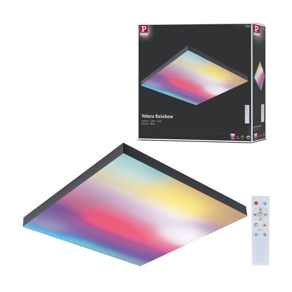 LED Panel Velora Rainbow dynamicRGBW eckig 450x450 mm 19W 1690lm RGB+ Schwarz dimmbar