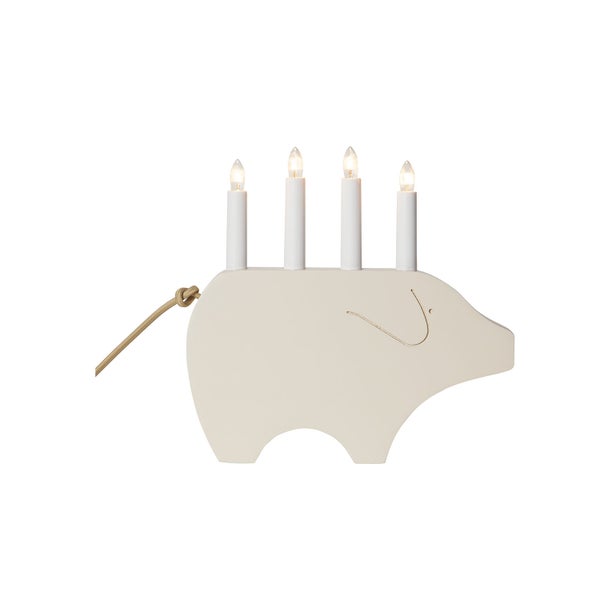 Dekorative Fensterleuchte in Form eines Elefanten mit vier Kerzen