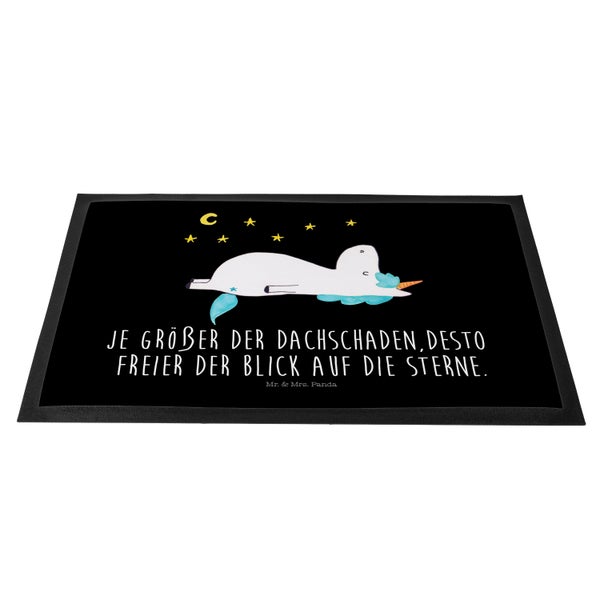 Mr. & Mrs. Panda 40 x 60 cm Fußmatte Einhorn Sternenhimmel - Schwarz