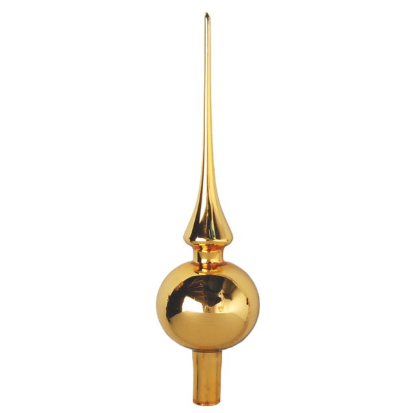 Glasbaumspitze, gold glanz, 26cm, 1 Stck., Weihnachtsbaumkugeln, Christbaumschmuck, Weihnachtsbaumanhänger