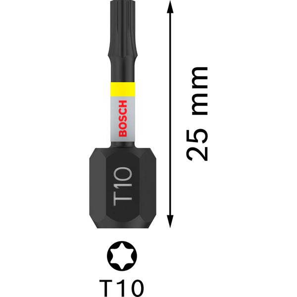Bosch Logo Torx Bit T10 mit 25 mm Länge