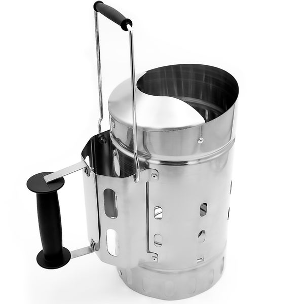 Grillkamin aus Metall mit Griff