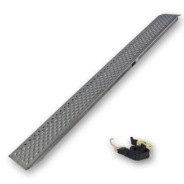TRUTZHOLM 1 x Auffahrrampe leichte Ausführung 200 x 21,5 cm 200kg Alu grau profiliert Auffahrschiene
