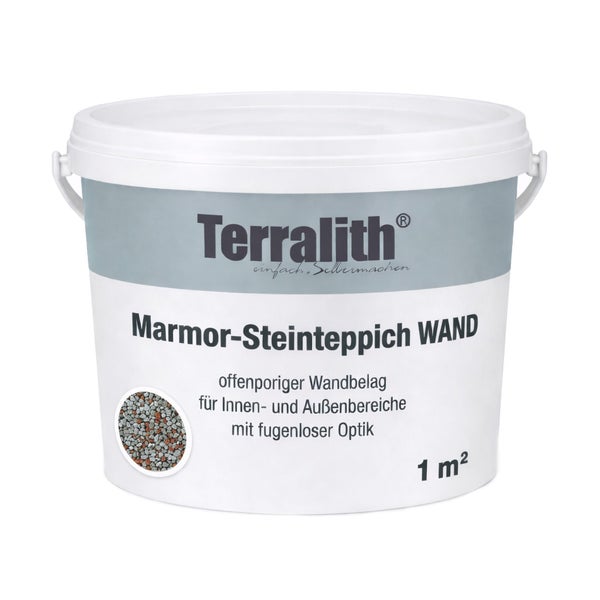 Terralith Marmor-Steinteppich für die Wand, offenporiger Wandbelag für Innen- und Außenbereiche, für 1 Quadratmeter.