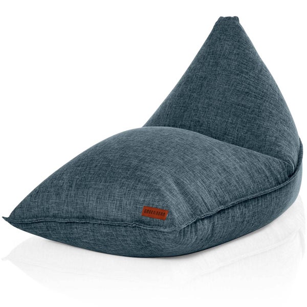 Green Bean Sitzsack Triangle 150x100x100cm mit 220 Liter EPS-Perlen Füllung - Kuschelig Weich Waschbar - Drinnen Stoff Bodenkissen Liegekissen Sitzkissen - Blau