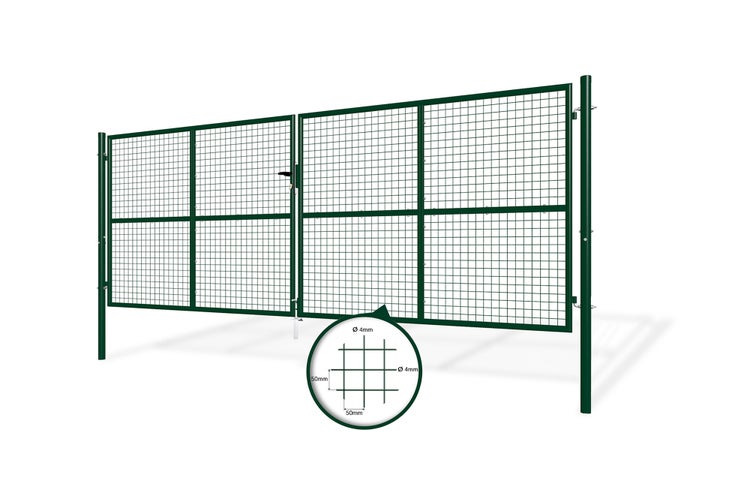 Doppeltor Gartentor mit Drahtgitter und Maschenweite