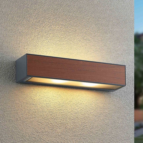 Arcchio Wandleuchte außen Miraz (spritzwassergeschützt (Modern) aus Aluminium (2 flammig, E27) - Außenwandleuchten Wandlampe Led Außenlampe Outdoor für Außenwand/Hauswand Haus Terrasse
