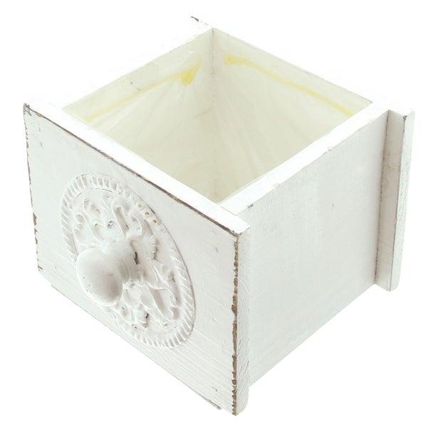 FRANK FLECHTWAREN | Pflanzer Schublade, 2er Set, HOLZ, KUNSTSTOFF, 14 x 12 x 11 cm