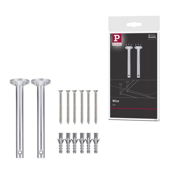 Set bestehend aus zwei Regalbodenträgern sowie sechs Schrauben und sechs Dübeln mit fünf Jahren Garantie.