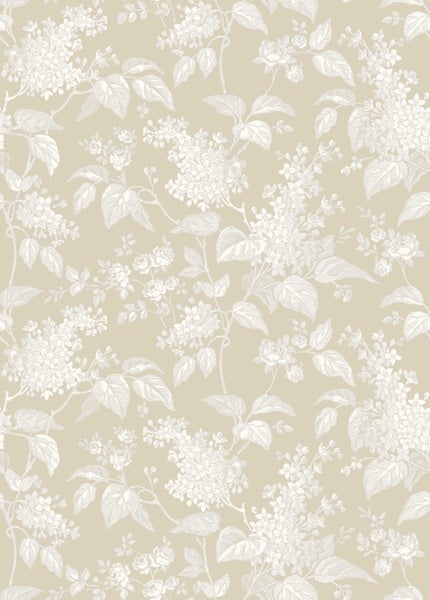 Borastapeter Tapete Blumen Beige und Grau - 53 cm x 10.05 m - 662687