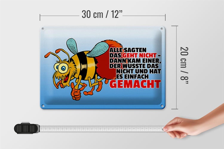 Blechschild Spruch 30x20cm Alle sagten das geht nicht