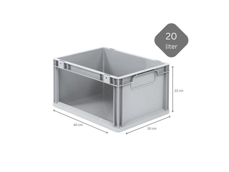 PROREGAL SuperSparSet 8x Eurobox NextGen Store HxBxT 22 x 30 x 40 cm 20 Liter Seite Offen Eurobehälter Transportbox
