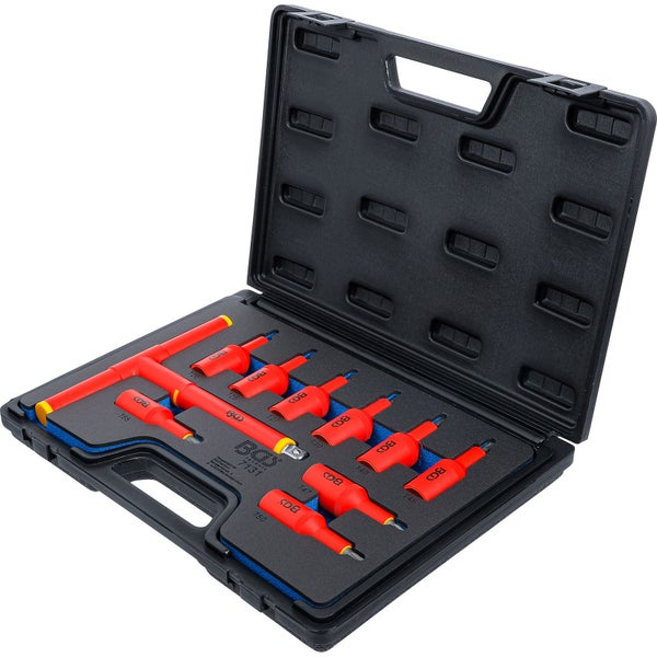 BGS VDE-Bit-Einsatz-Satz Antrieb Innenvierkant 12,5 mm (1/2) T-Profil (für Torx) T20 - T55 10tlg. - 7131