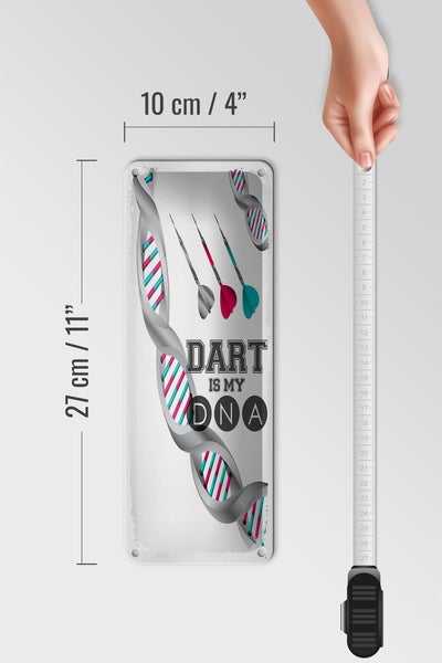 Blechschild Spruch Sportart Dart is my DNA 10x27cm