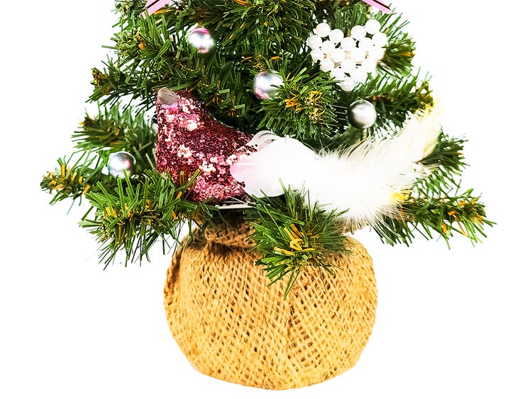 LAALU Geschmückter künstlicher Weihnachtsbaum mit 13 Ornamenten TINY 2 im Topf 25 cm