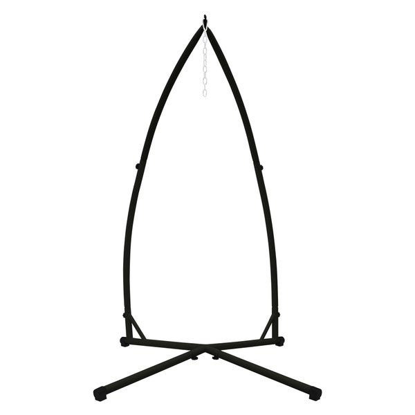 ECD Germany Hängesesselgestell Schwarz 208 cm, Belastung bis 120kg, stabil & sicher, Stahlrohr, Freistehendes Hängestuhlgestell Hängesessel Hängestuhl Metallgestell Hängesesselständer Hängesitzständer
