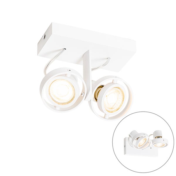 Weiße Deckenleuchte mit zwei Strahlern