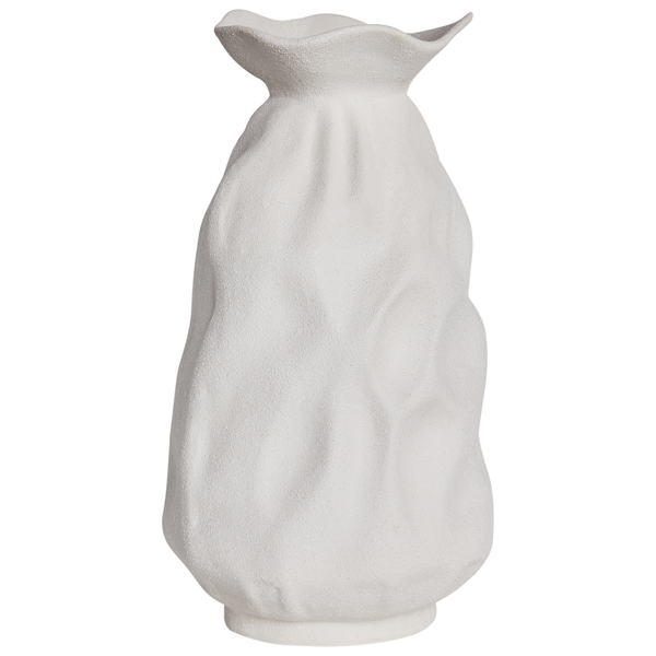 Blumenvase CATTAIL Steinzeug 40 cm Cremeweiß