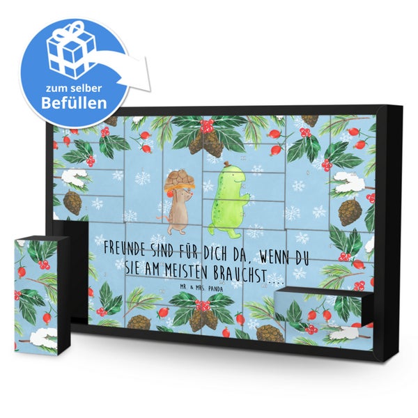 Mr. & Mrs. Panda Befüllbarer Adventskalender Schildkröte Maus - Blau Pastell