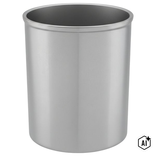 Zylindrischer Metallbehälter für Abfalleimer.