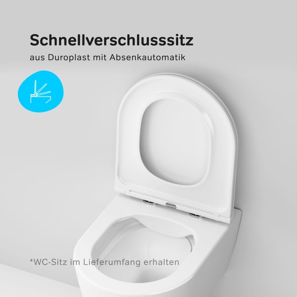AM.PM Wand-WC  Tiefspüler ohne Spülrand weiß glänzend mit WC-Sitz CFA1700SC Func