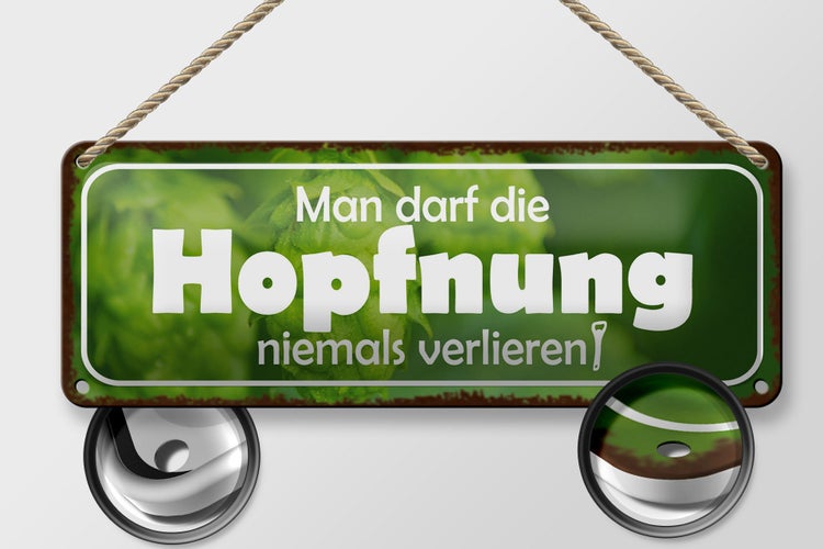 Blechschild Spruch 27x10cm darf Hopfnung niemals verlieren Dekoration