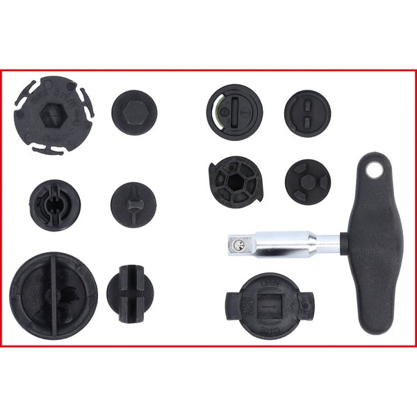 KS TOOLS 3/8 Öldienst-Spezialprofil-Satz für Kunststoff-Ölablassschrauben, 9-tlg - 150.1040