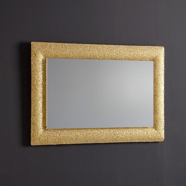 Rechteckiger Spiegel mit einem Rahmen aus Glasstücken