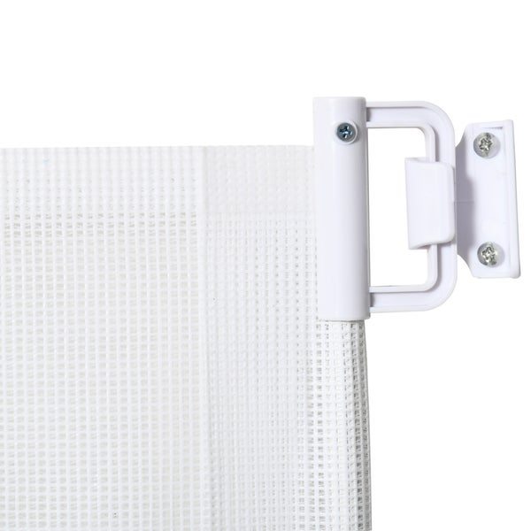 PawHut Hunde-Trennwand, 115L x 5,5B x 82,5H cm, Stahlrahmen, Kunststoff, Weiß