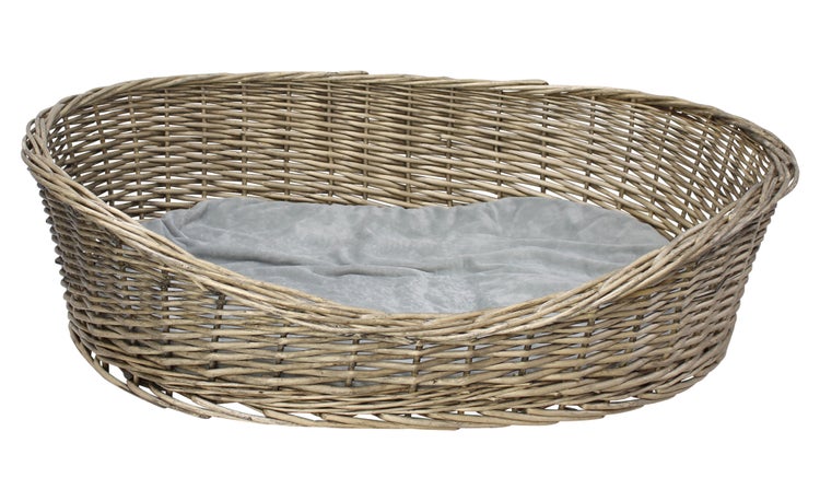 Weidenkorb Haustierbett mit Kissen