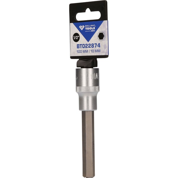 Brilliant Tools Steckschlüssel Einsatz mit Innensechskant, 100 mm lang und 10 mm Schlüsselweite