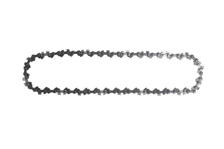 Eine geschlossene Sägekette für Kettensägen aus Metall.