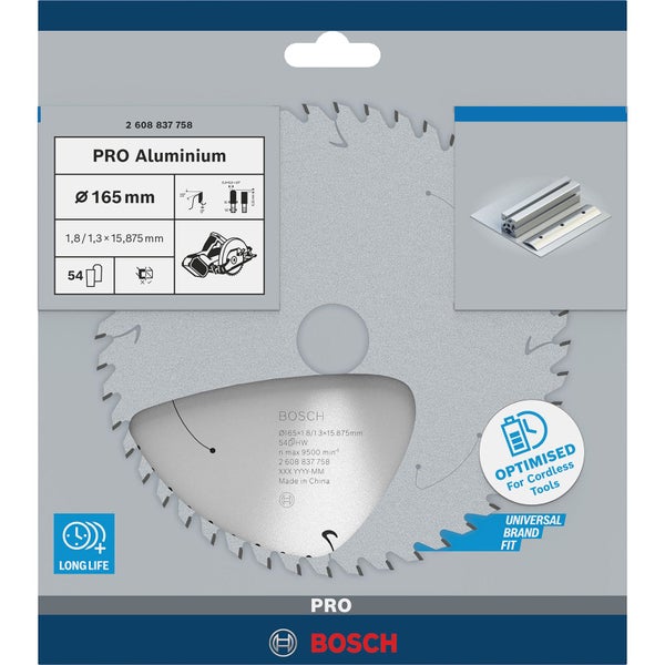Bosch PRO Aluminium cordless Blatt für Kreissägen 165 x 1,8 x 15,875 mm - 2608837758