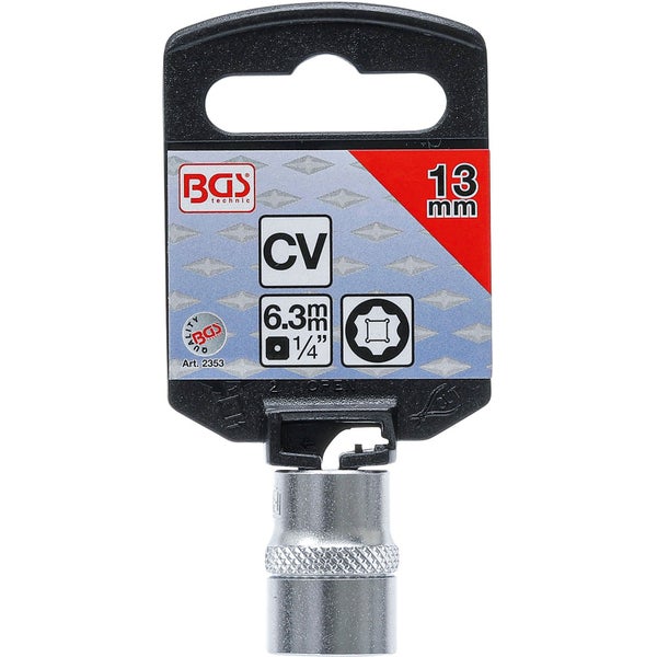 BGS Steckschlüssel-Einsatz Super Lock Antrieb Innenvierkant 6,3 mm (1/4) SW 13 mm - 2353