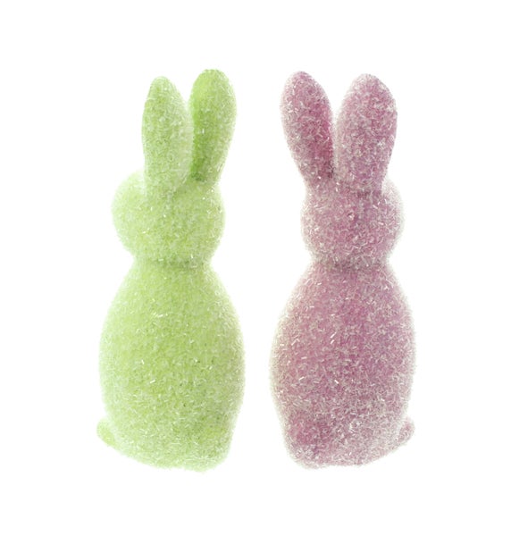 FRANK FLECHTWAREN|Hase Farbglimmer, 2er Set, Höhe 24 cm, KUNSTSTOFF