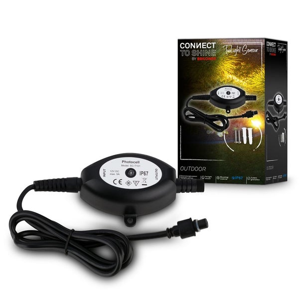 Briloner Dämmerungssensor Connect to Shine für den Außenbereich, 12 Volt Gleichstrom, Schutzart IP67, inklusive Kabel und Originalverpackung.