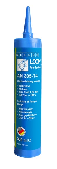 WEICONLOCK® AN 305-74 Flächendichtung|zum Abdichten von Flanschen, hochfest, hochviskos|300 ml|orange
