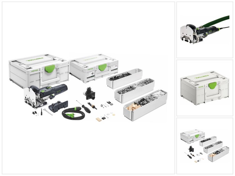 Festool DF 500 Q-Plus Dübelfräse 420 W 4 - 10 mm + Systainer ( 576413 ) + KV-SYS D8 DOMINO Verbinder Sortiment ( 576797 )