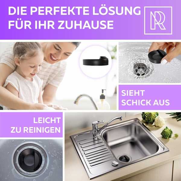 Spüle mit Abfluss-System für eine einfache Reinigung und ein schickes Aussehen.