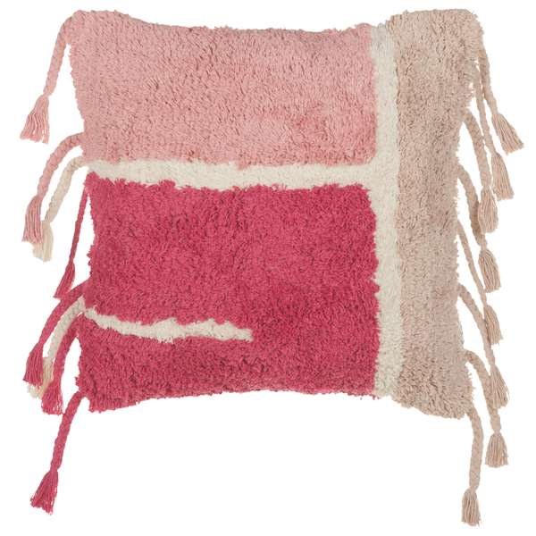 Dekokissen BISTORTA Baumwolle 45 x 45 cm Rosa Geometrisches Muster