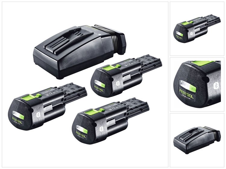 Festool Energie Set 3x BP 18 Li 3,0 Ergo I Akku 18 V 3,0 Ah / 3000 mAh Li-Ion ( 3x 577704 ) + TCL 6 Ladegerät ( 201135 )