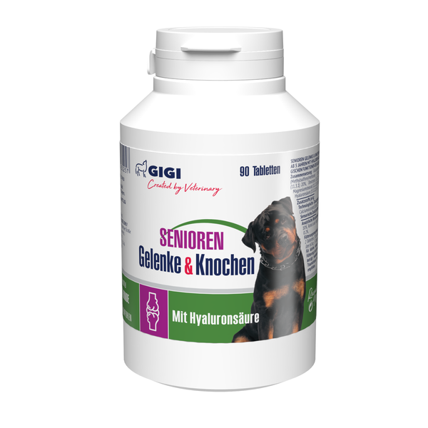 GIGI Senioren Gelenke und Knochen Tabletten mit Hyaluronsäure für Hunde, 90 Stück