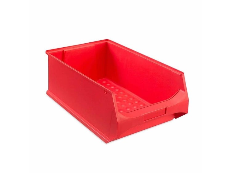 PROREGAL SparSet 5x Rote Sichtlagerbox 5.0 HxBxT 20 x 30 x 50 cm 21,8 Liter Sichtlagerbehälter